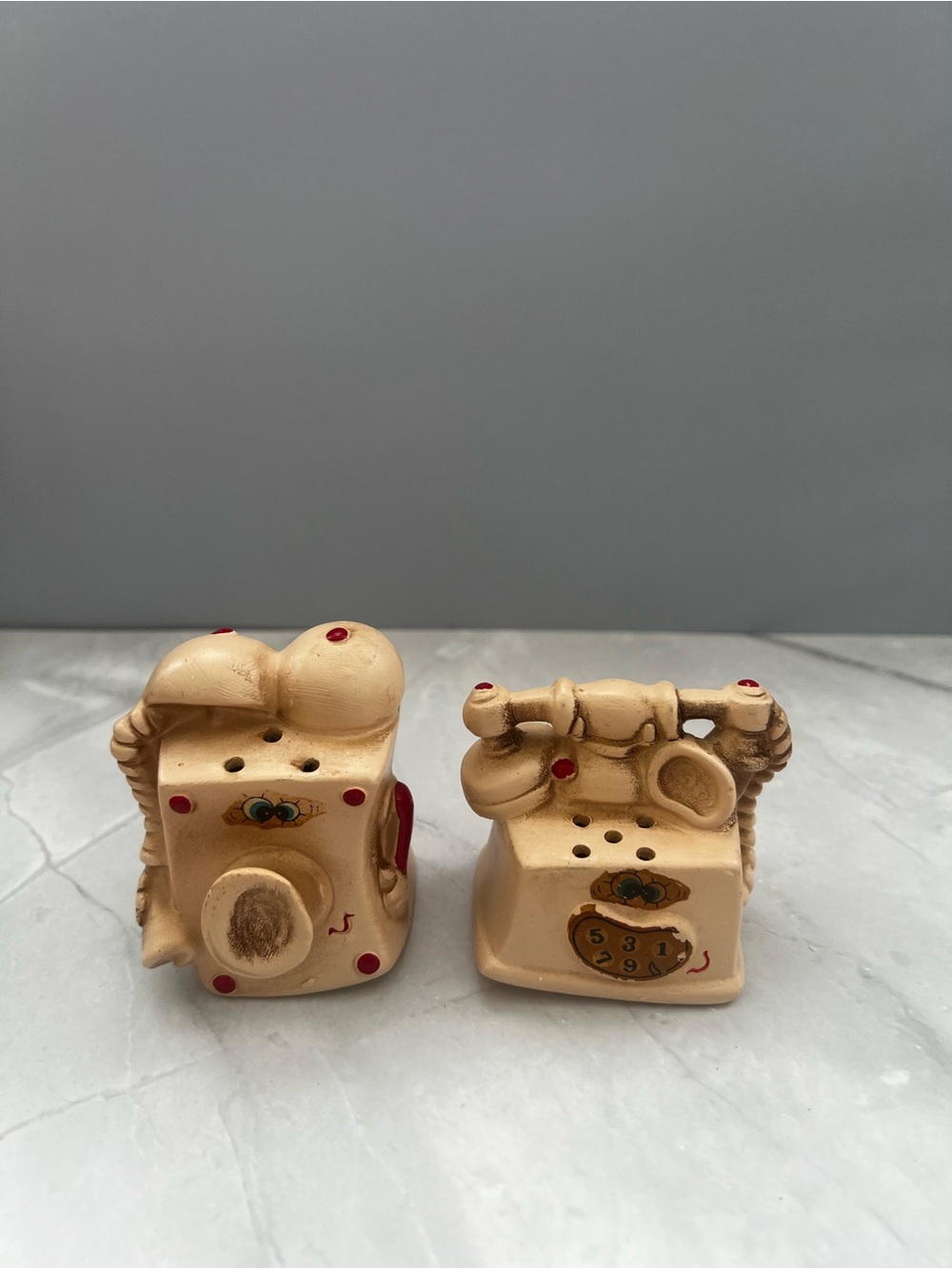 Vintage Anthropomorphic Telephone Salt & Pepper Shakers Japan
